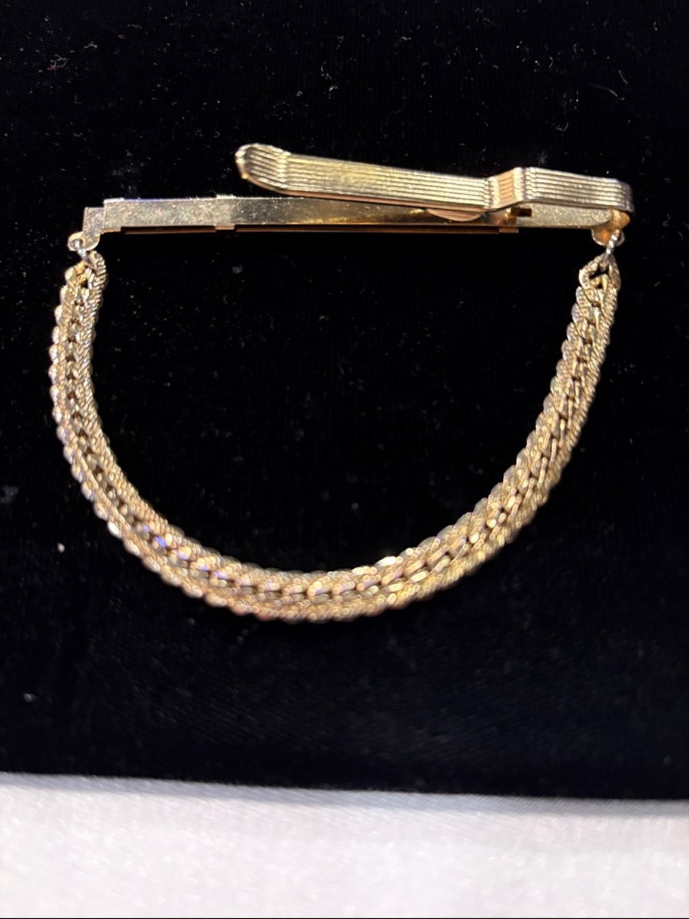 Source Unknown Gold Braided Chain Tie Bar